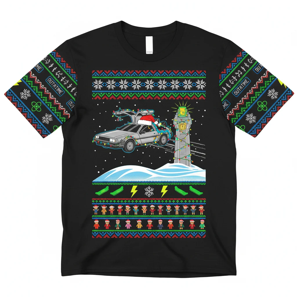 Back To The Future DeLorean Ugly Christmas Sweater - Holiday Collection