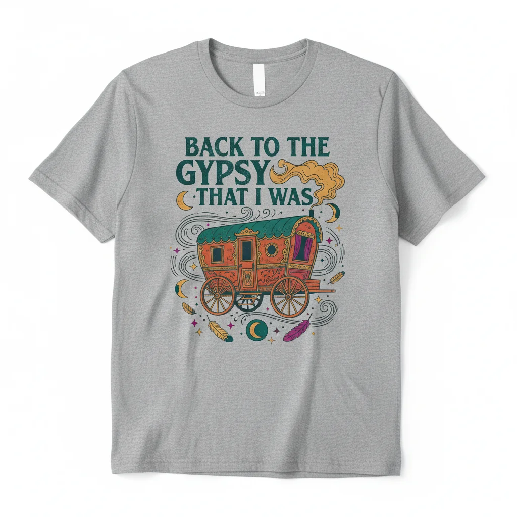 Back To The Gypsy That I Was Essential T-Shirt - Premium Cotton Graphic Tee