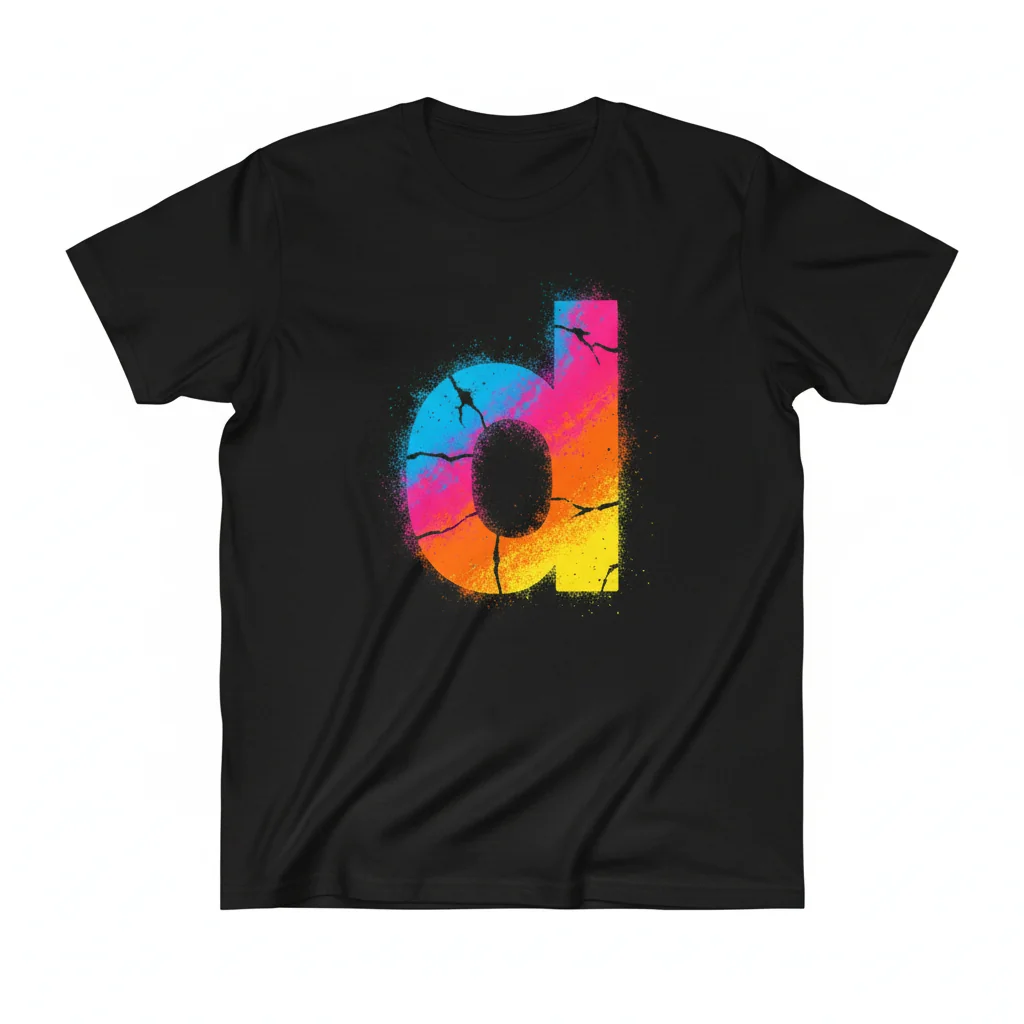 Unique Backwards Letter D Graphic Essential T-Shirt - Soft Cotton Tee