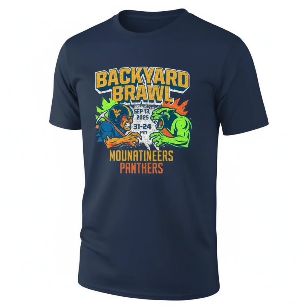 Backyard Brawl 2025: West Virginia vs. Pittsburgh Panthers Commemorative Tee