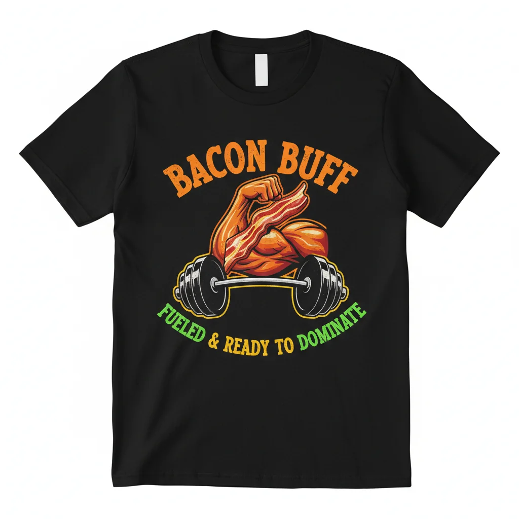Bacon Buff: Dominate the Street. Essential Tee.