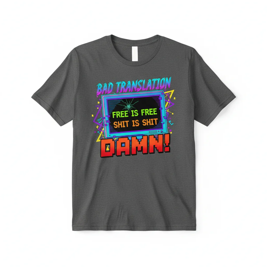 Bad Translation Free Is Free Shit Is Shit Damn! Essential T-Shirt – Premium Funny Graphic Tee