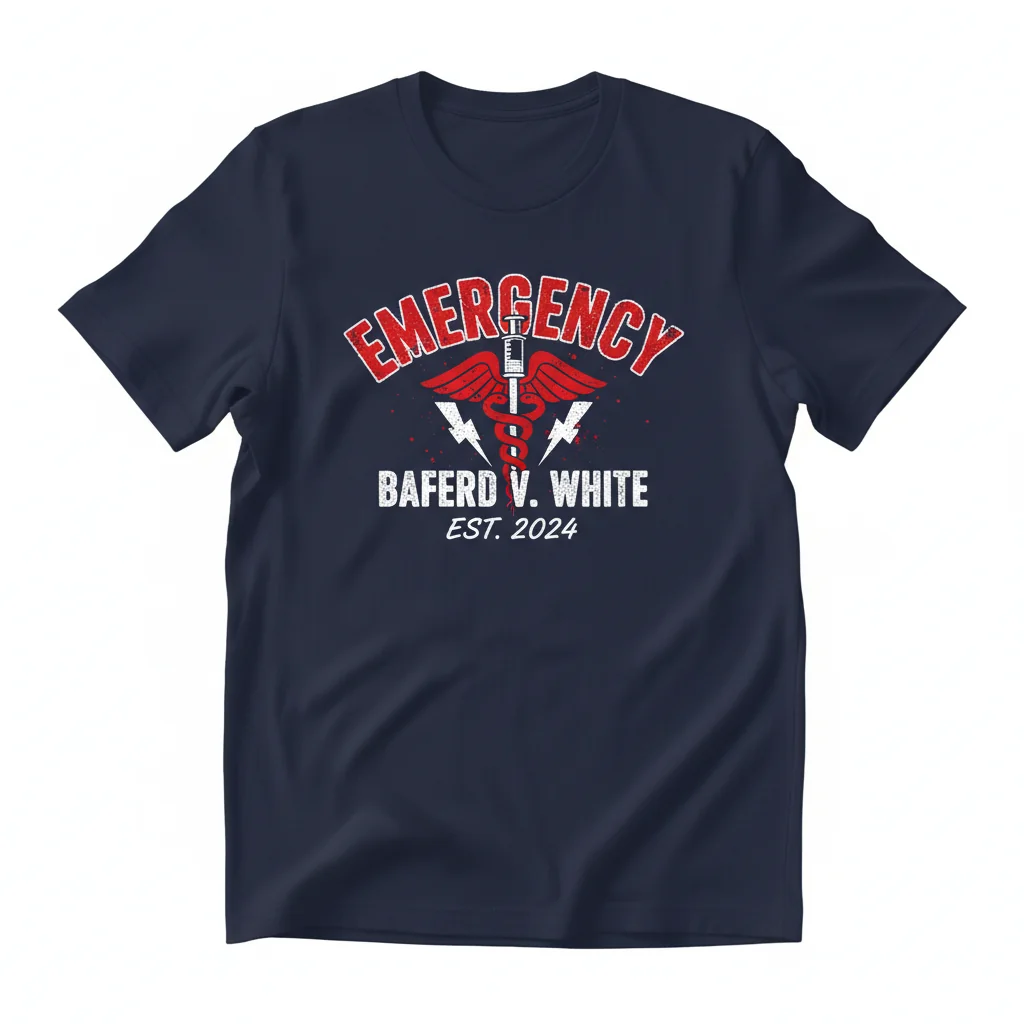 BAFERD V. White Essential Tee - Emergency Med Edition