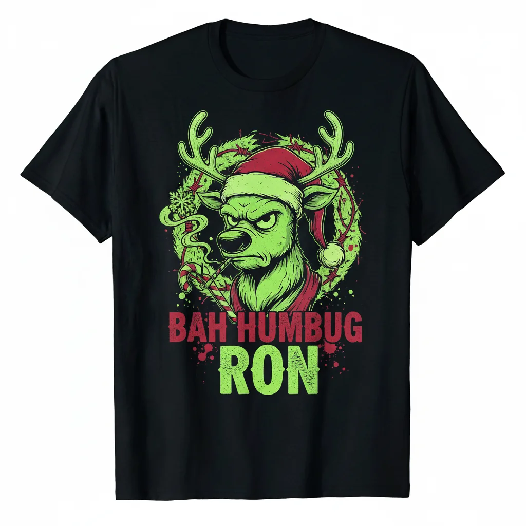 Bah Humbug Ron Christmas Graphic T-Shirt