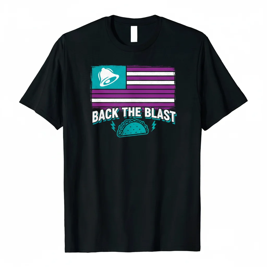 Baja Blast Taco Bell American Flag T-Shirt - Iconic Drink Tee