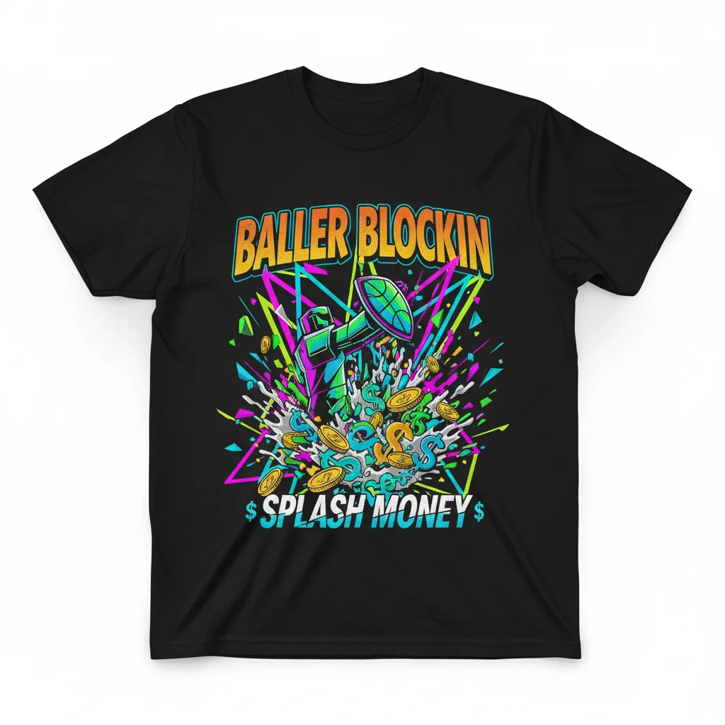 Baller Blockin' Splash Money Graphic T-Shirt - Premium Cotton Tee