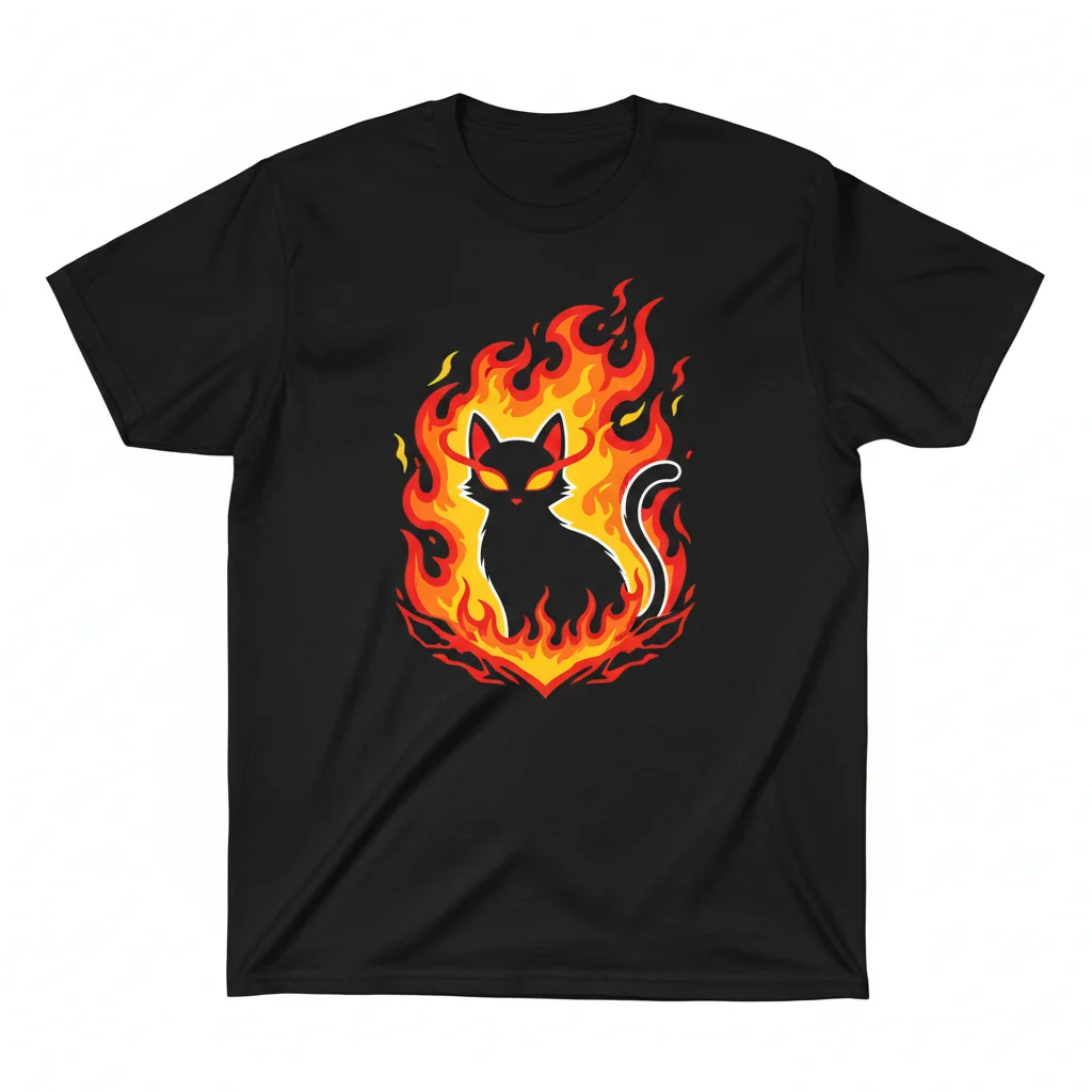 Balrog Cat Essential Tee - Unique Fantasy Feline T-Shirt