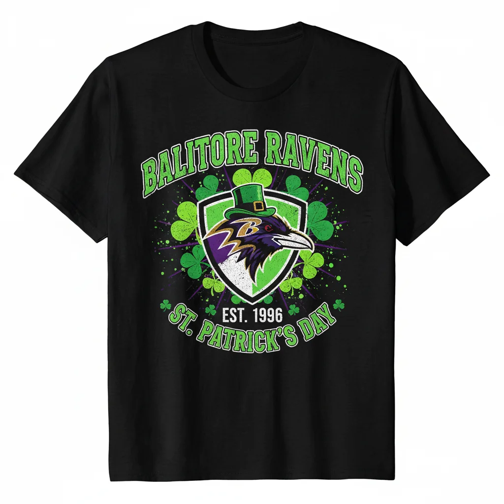 Baltimore Ravens Lucky Charm: St. Patrick's Day 1996 Commemorative Tee