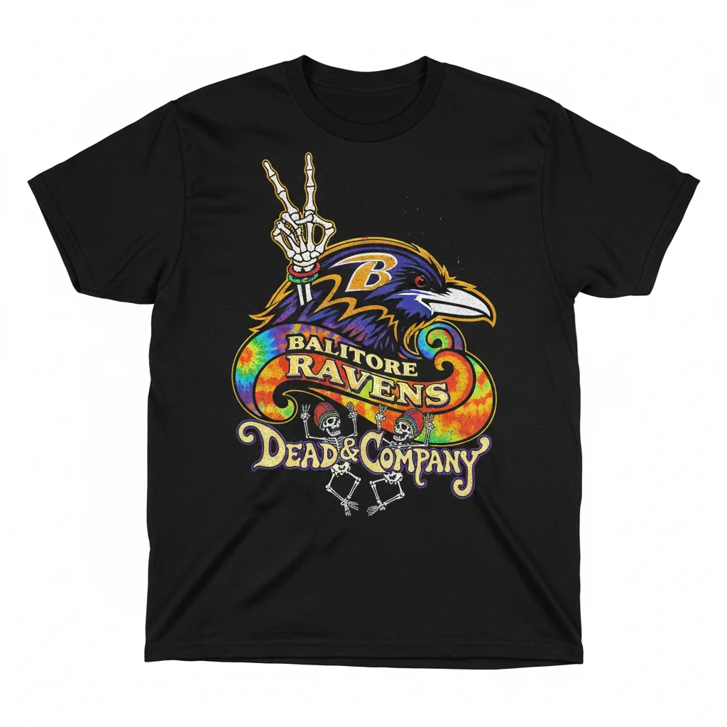 Baltimore Ravens x Grateful Dead Mascot Logo T-Shirt - Official NFL & Band Collab