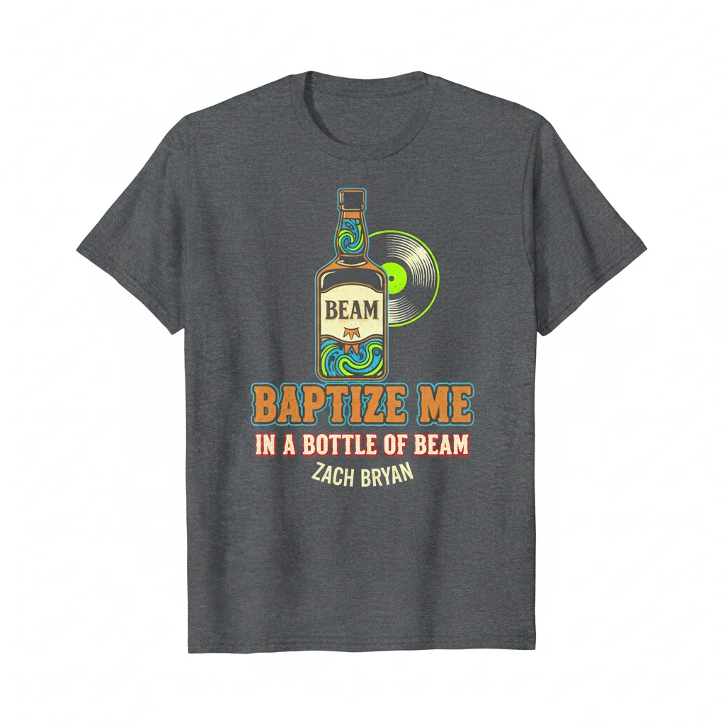Zach Bryan 'Baptize Me In A Bottle Of Beam' Graphic Tee | Premium Cotton Shirt