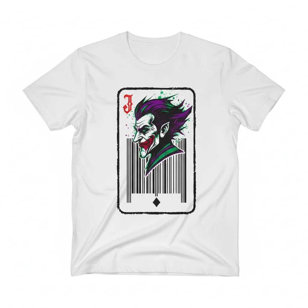 Barcode Joker Playing Card Tee – Streetwear Essential