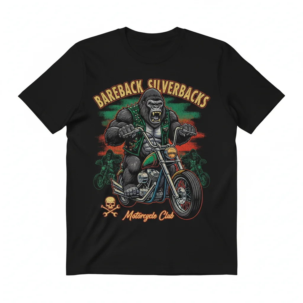 Bareback Silverbacks Motorcycle Club Essential T-Shirt - Premium Ring-Spun Cotton Tee