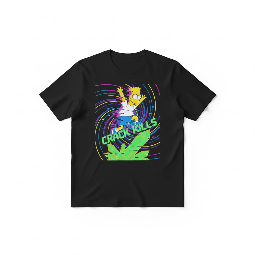 Bart Simpson Crack Kills Parody T-Shirt