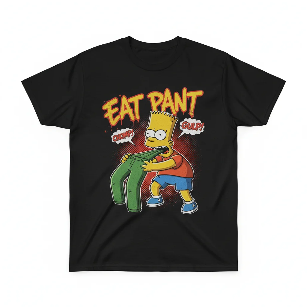 Rebel Icon Tee: The Bart Simpson 'Eat Pant' Artwork Shirt