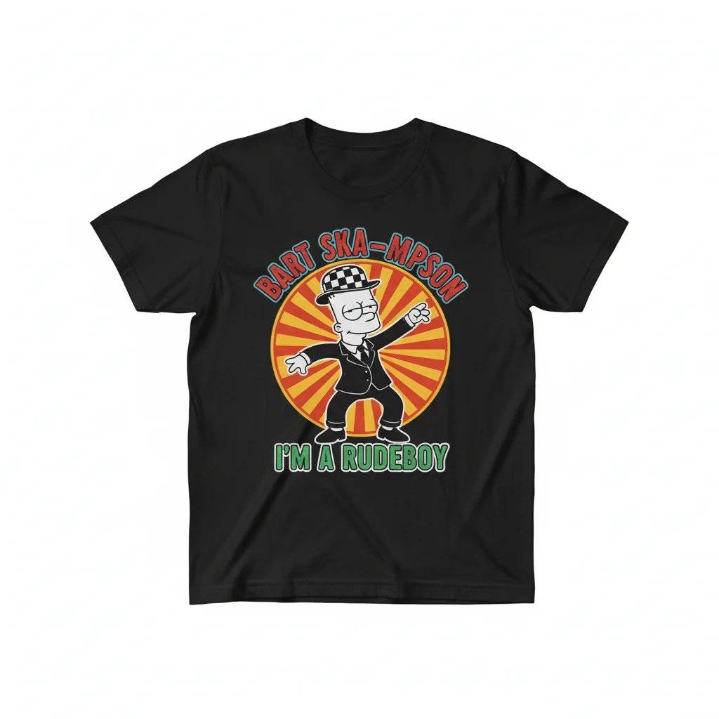 Bart Ska-Mpson I'm A Rudeboy Graphic Tee - Classic Cartoon Fan Apparel