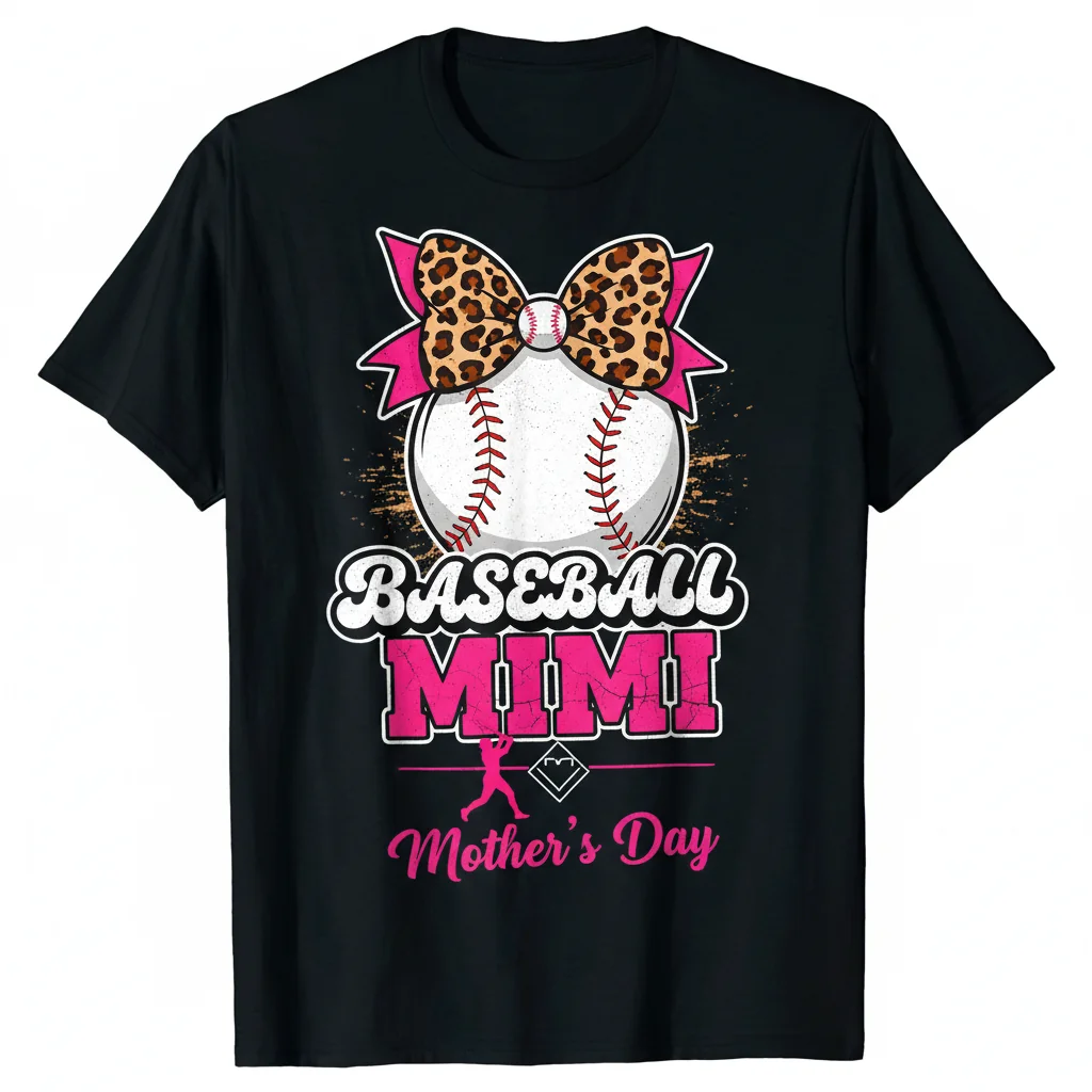 Baseball Mimi Leopard Mother's Day Essential T-Shirt