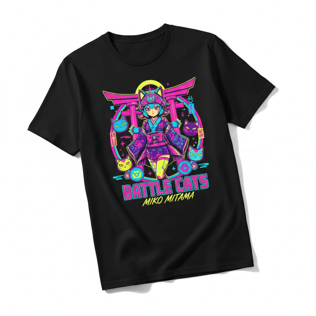 Battle Cats Miko Mitama Unisex Essential T-Shirt – Premium Anime Tee