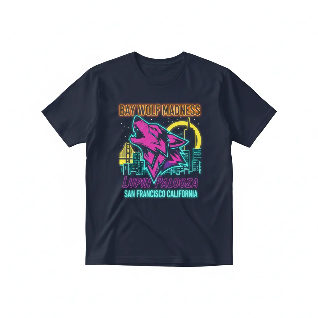Bay Wolf Madness Lupin Palooza San Francisco California T-Shirt - Premium Cotton Tee