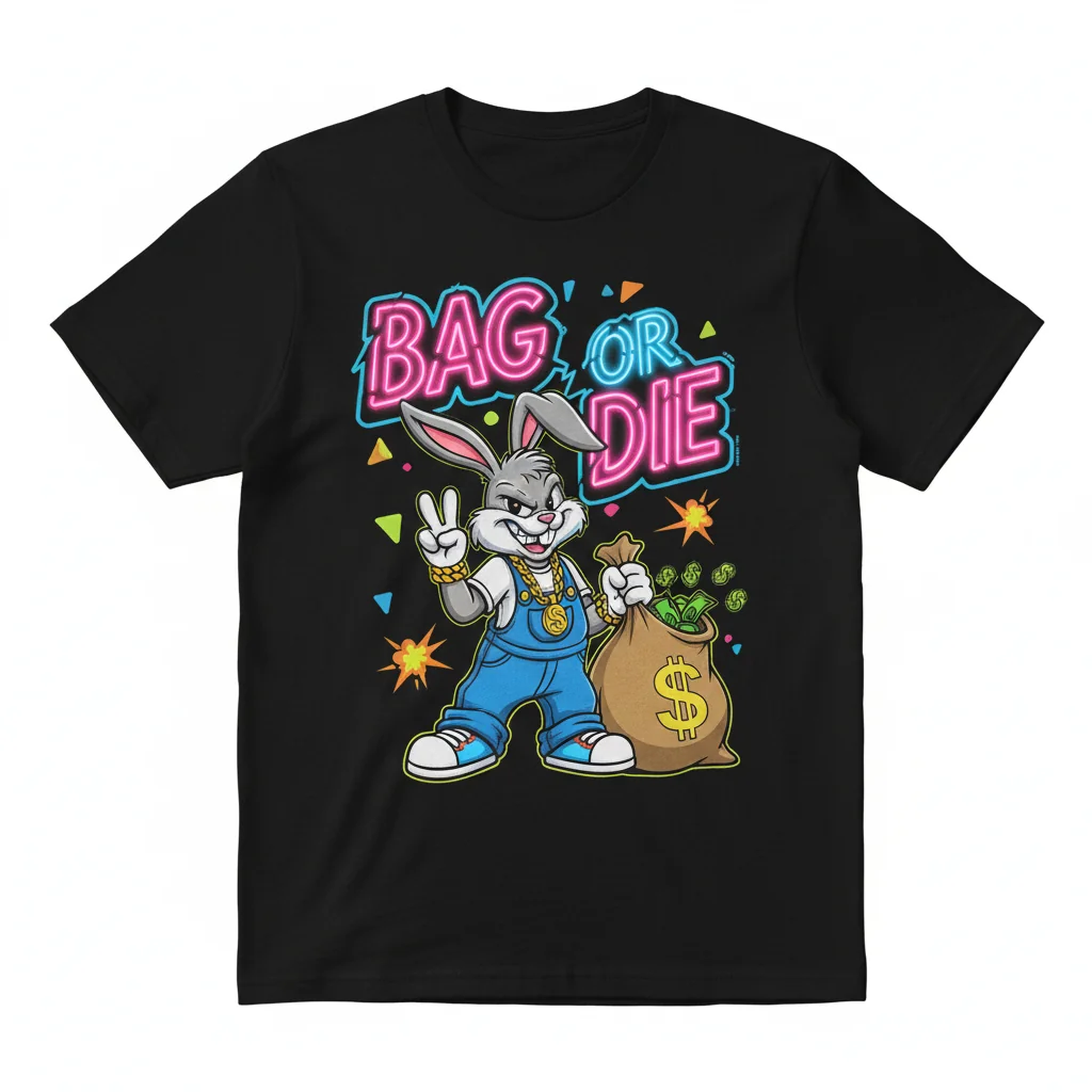 Bbno$ Bag or Die Bunny Cartoon T-Shirt – Unisex Graphic Tee