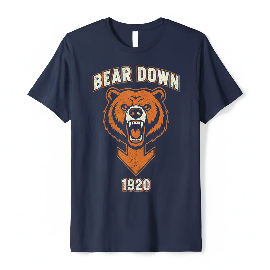 Bear Down Vintage Essential T-Shirt - Premium Cotton Graphic Tee