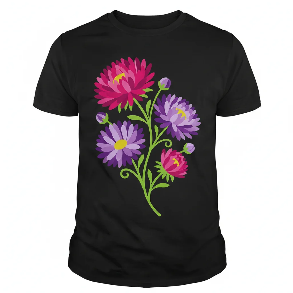 Aster Blooms & Dream Hues: Essential T-Shirt