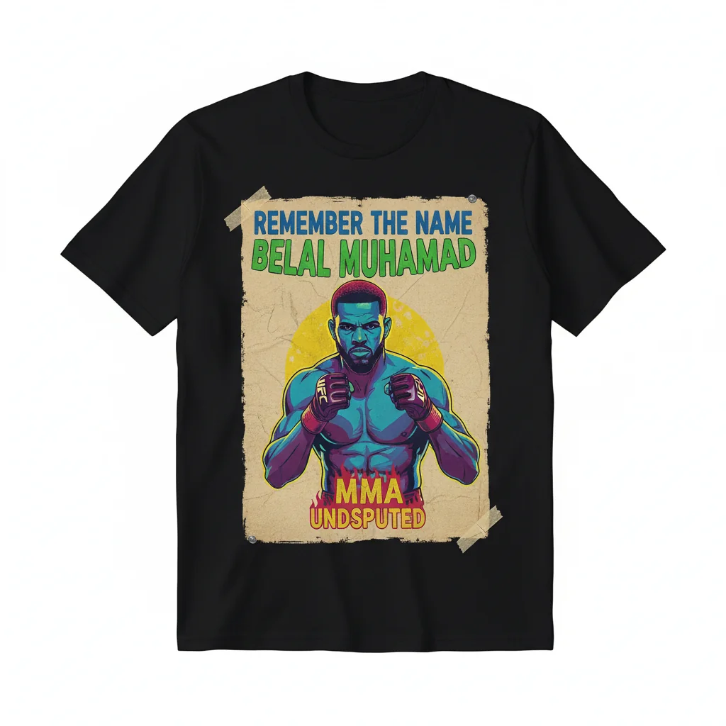 Belal Muhammad 'Bully B' Vintage Poster Tee | Original MMA Artwork