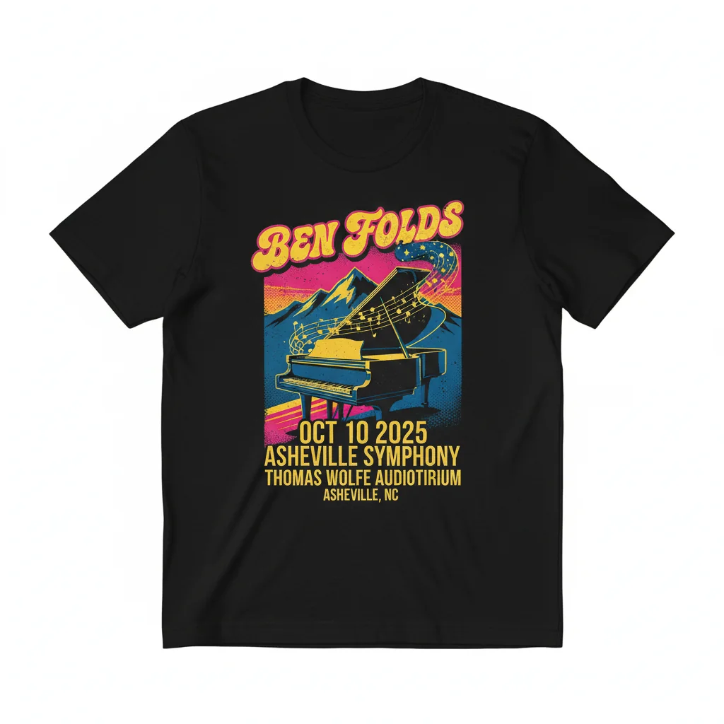 Ben Folds Asheville Symphony 2025 Commemorative Poster Tee