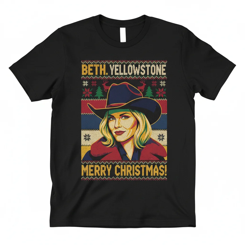 Beth Dutton "Yellowstone Christmas" Ultra-Durable Unisex T-Shirt – Fade Resistant & Perfect Fit