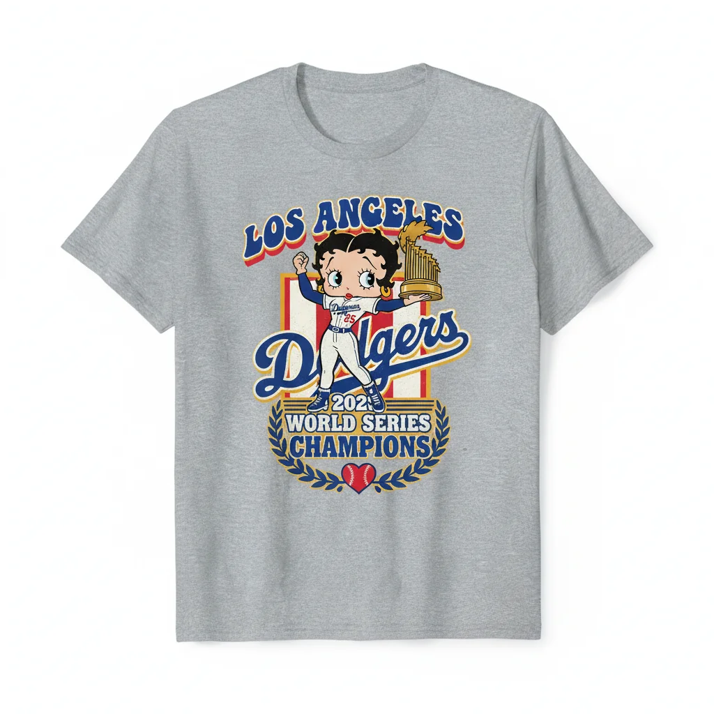 Betty Boop x LA Dodgers 2025 Champions Tee | Durable & Vibrant Print 1 Betty Boop x LA Dodgers 2025 Champions Tee | Durable & Vibrant Print