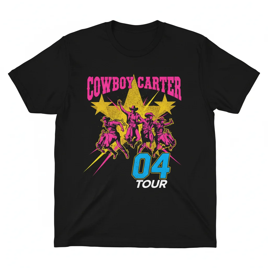 Beyoncé Cowboy Carter 04 Stars Silhouette Tour Jersey Shirt