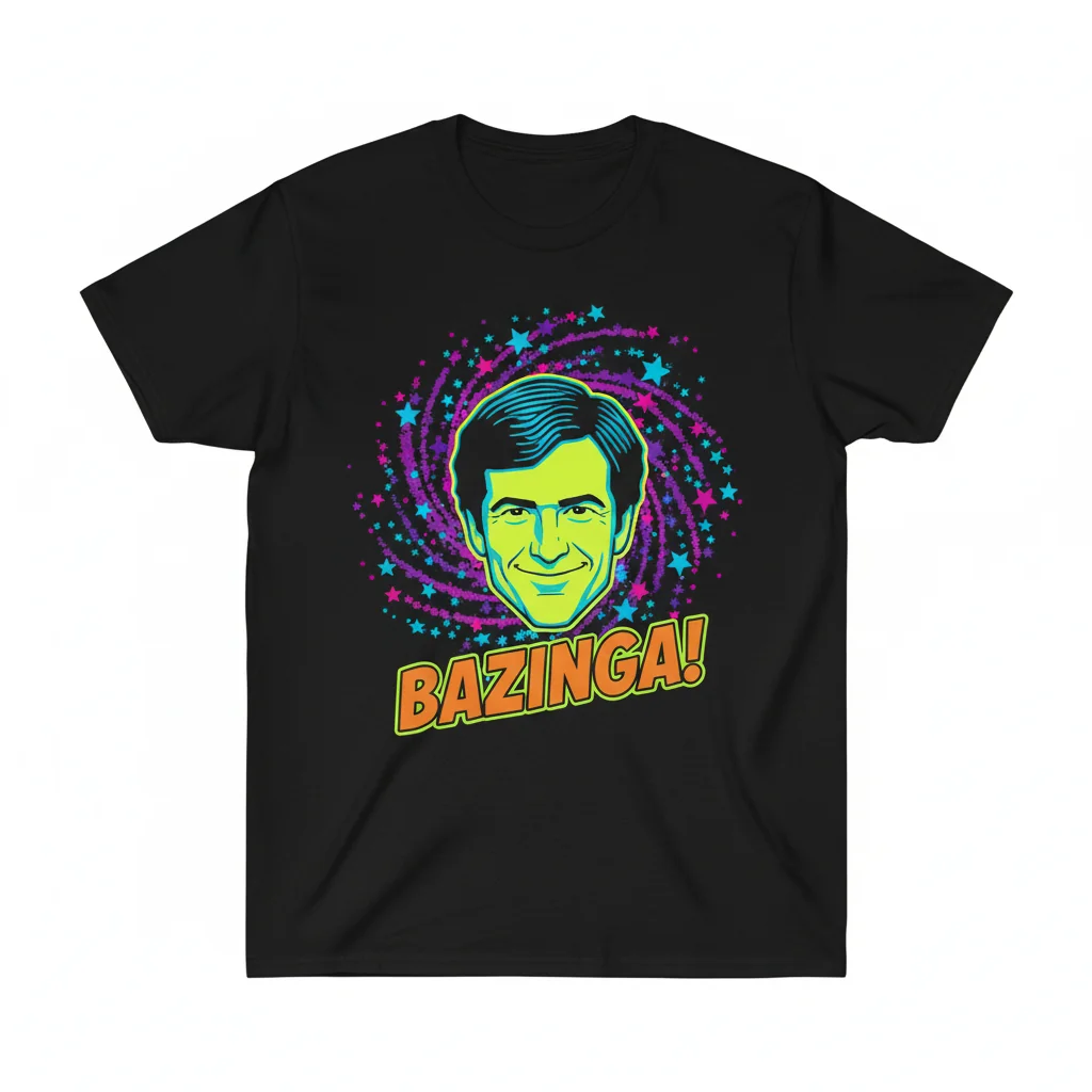 Durable Big Bang Theory Sheldon Stars Bazinga T-Shirt – Fade-Resistant & Comfortable