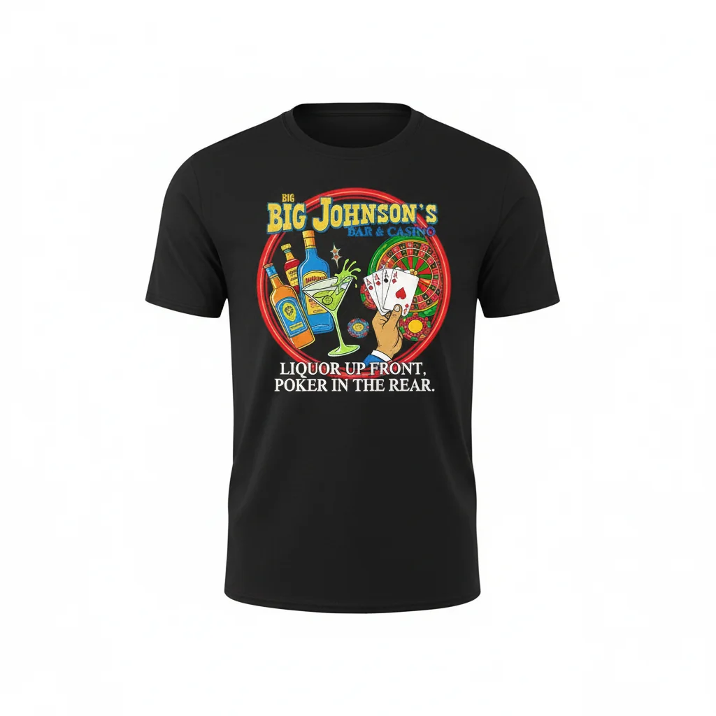 Big Johnson Bar 'Liquor Up Front' Street Tee