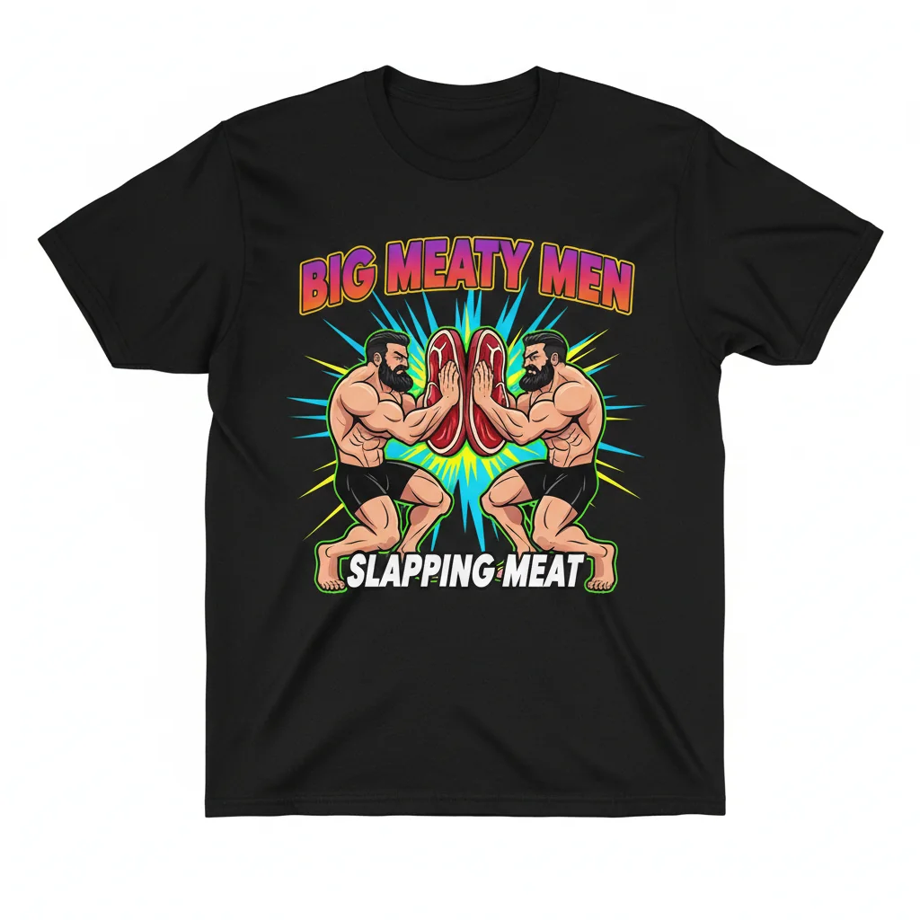 Big Meaty Men Slapping Meat T-Shirt | Premium Pre-Shrunk Cotton