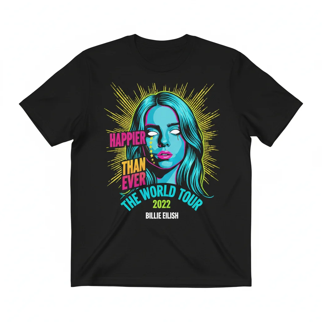 Billie Eilish Happier Than Ever World Tour 2022 Commemorative Tee