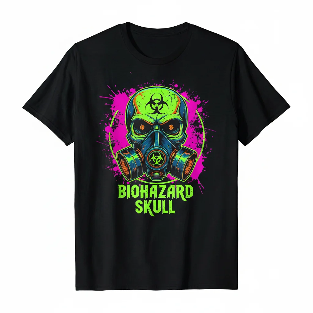 Biohazard Skull Gas Mask T-Shirt – Essential Graphic Tee