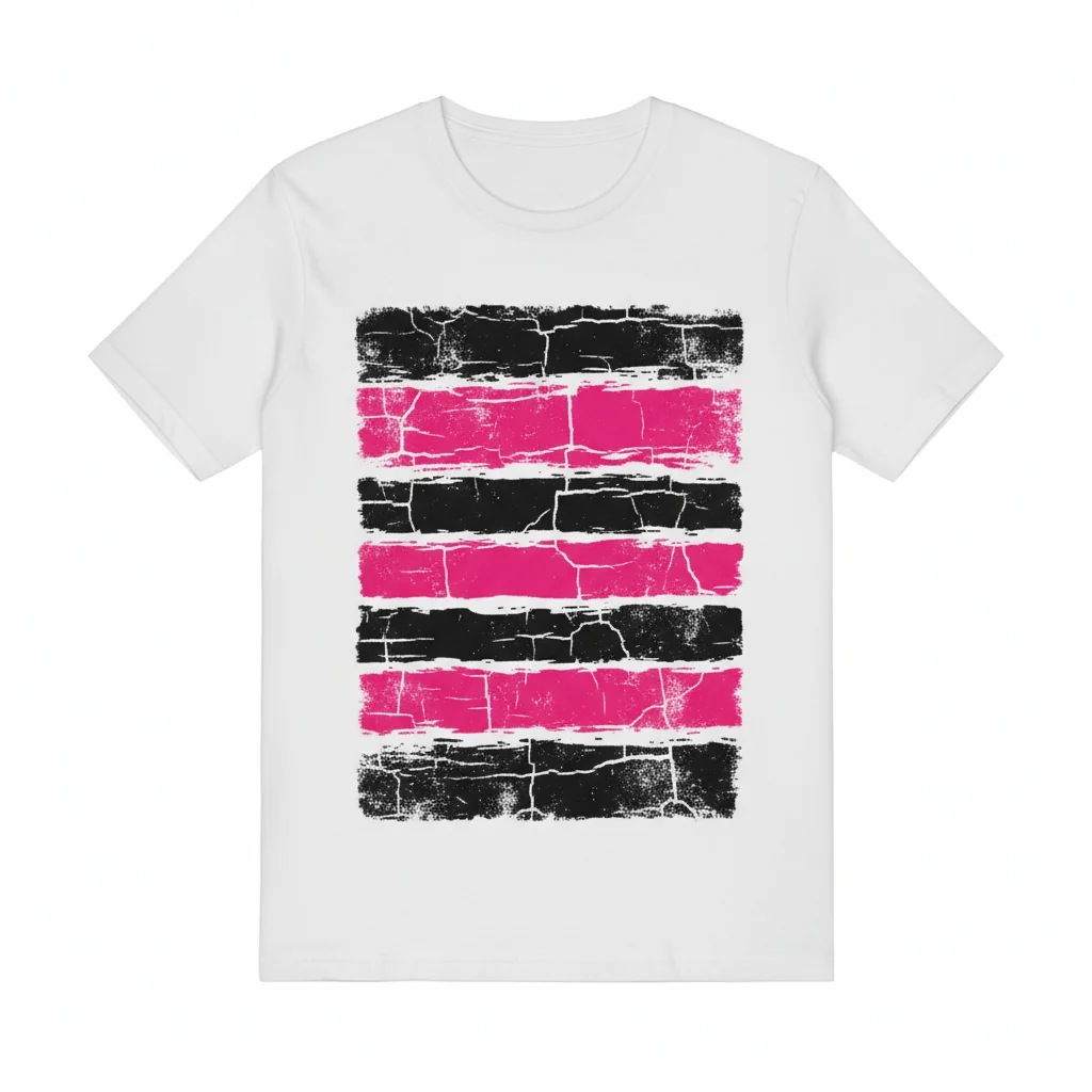 Bold Black & Hot Pink Horizontal Stripes Graphic Tee – Unisex Style 1 Bold Black & Hot Pink Horizontal Stripes Graphic Tee – Unisex Style