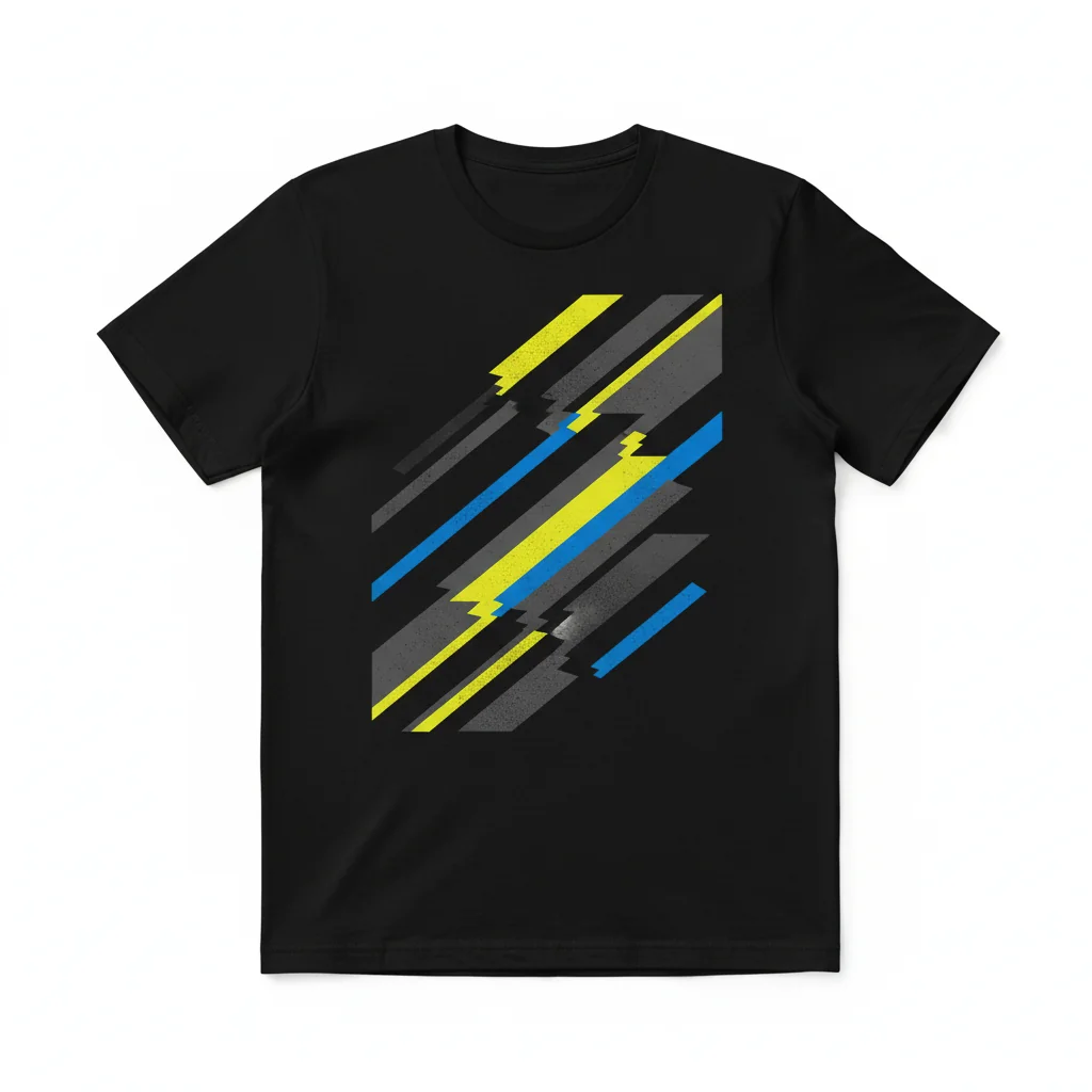 Black Grey and Black Stripes Essential T-Shirt - Horizontal Large Striped Cotton Tee
