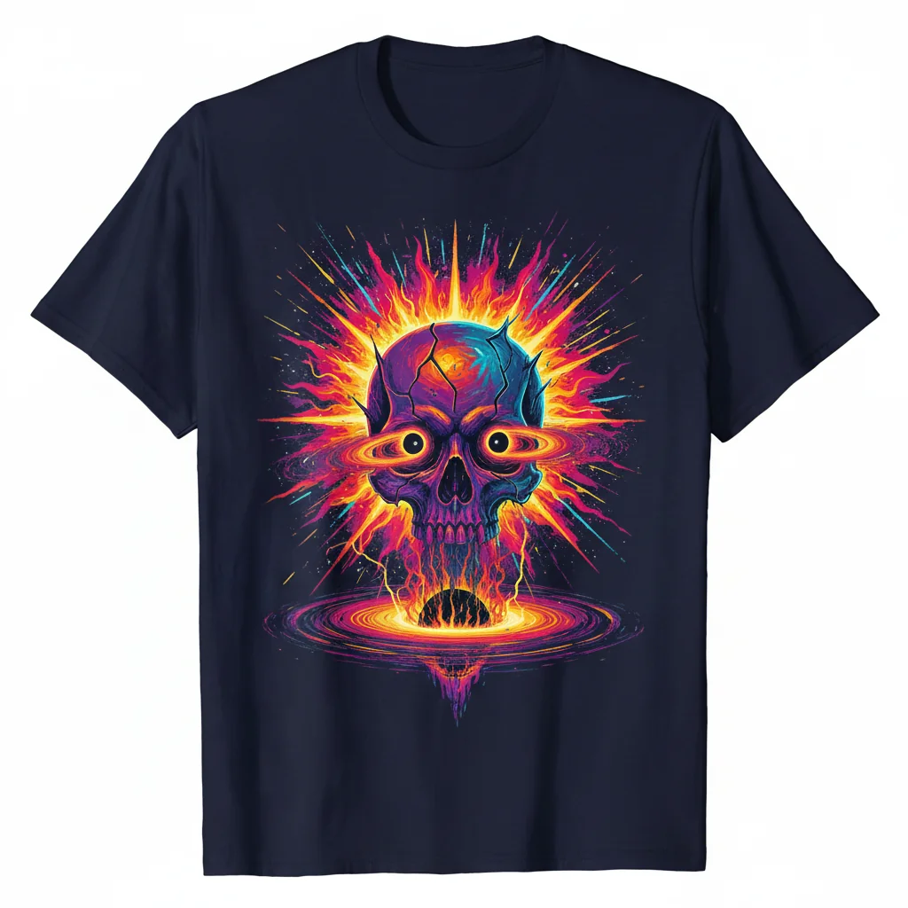 Black Hole Sun Skull Graphic T-Shirt | Men's Essential Cotton Tee