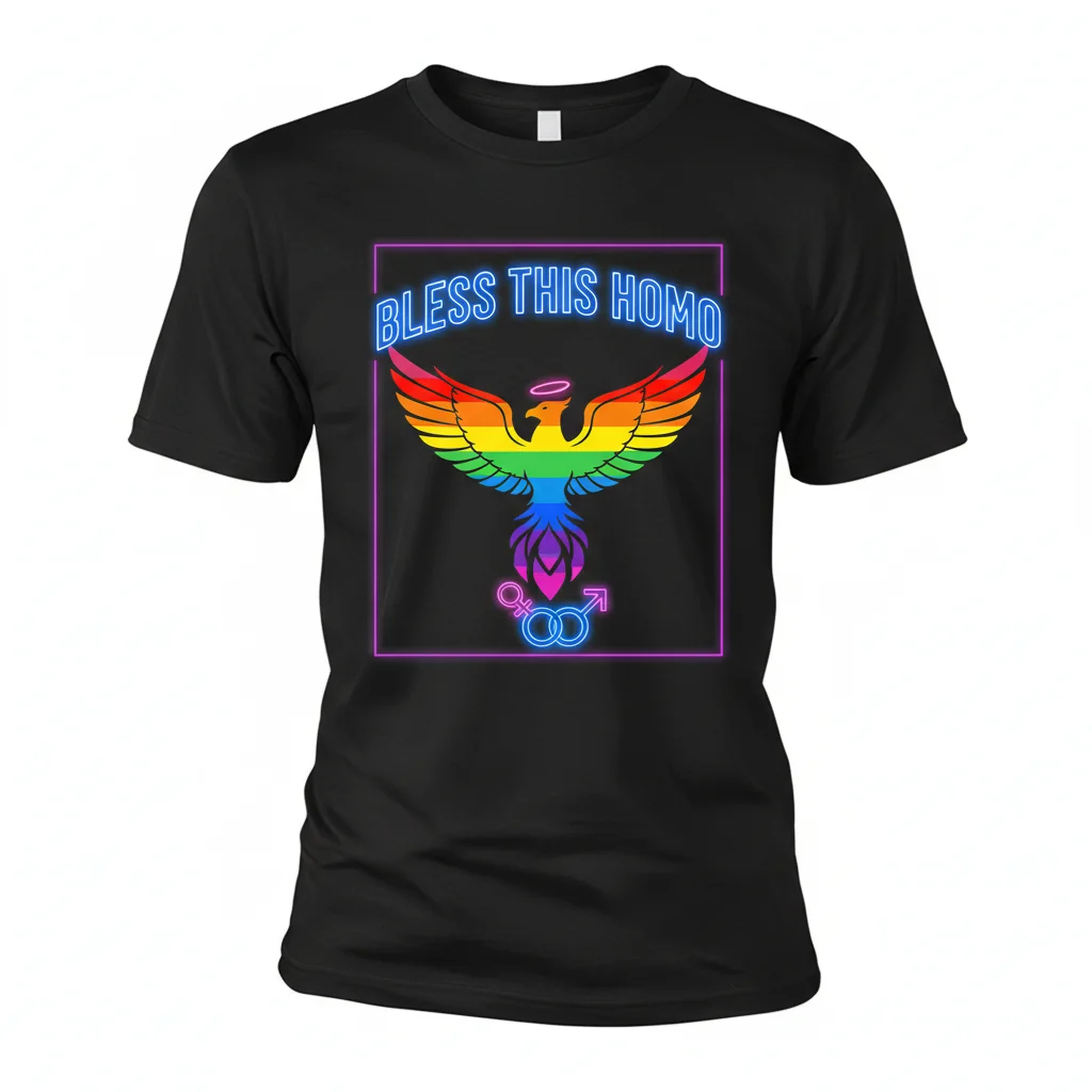 Bless This Homo Pride Essential T-Shirt - Soft Cotton, Retail Fit Tee