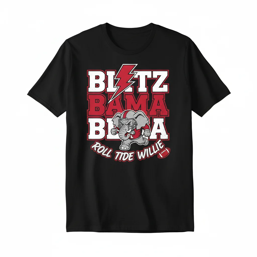 Blitz Bama Roll Tide Willie Tee – Crimson Street Vibe