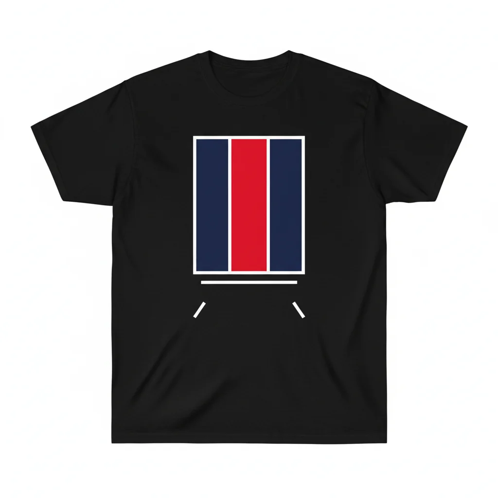 Blue & Red Striped T-Shirt | Vertical Stripe Tee | Essential Crew Neck Cotton