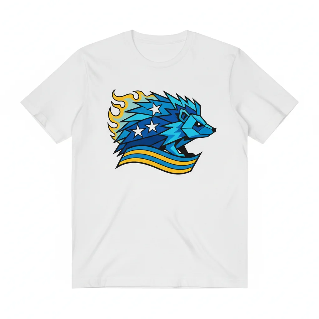 Embrace Your Spirit: Blue Libertarian Hedgehog Artistic Tee