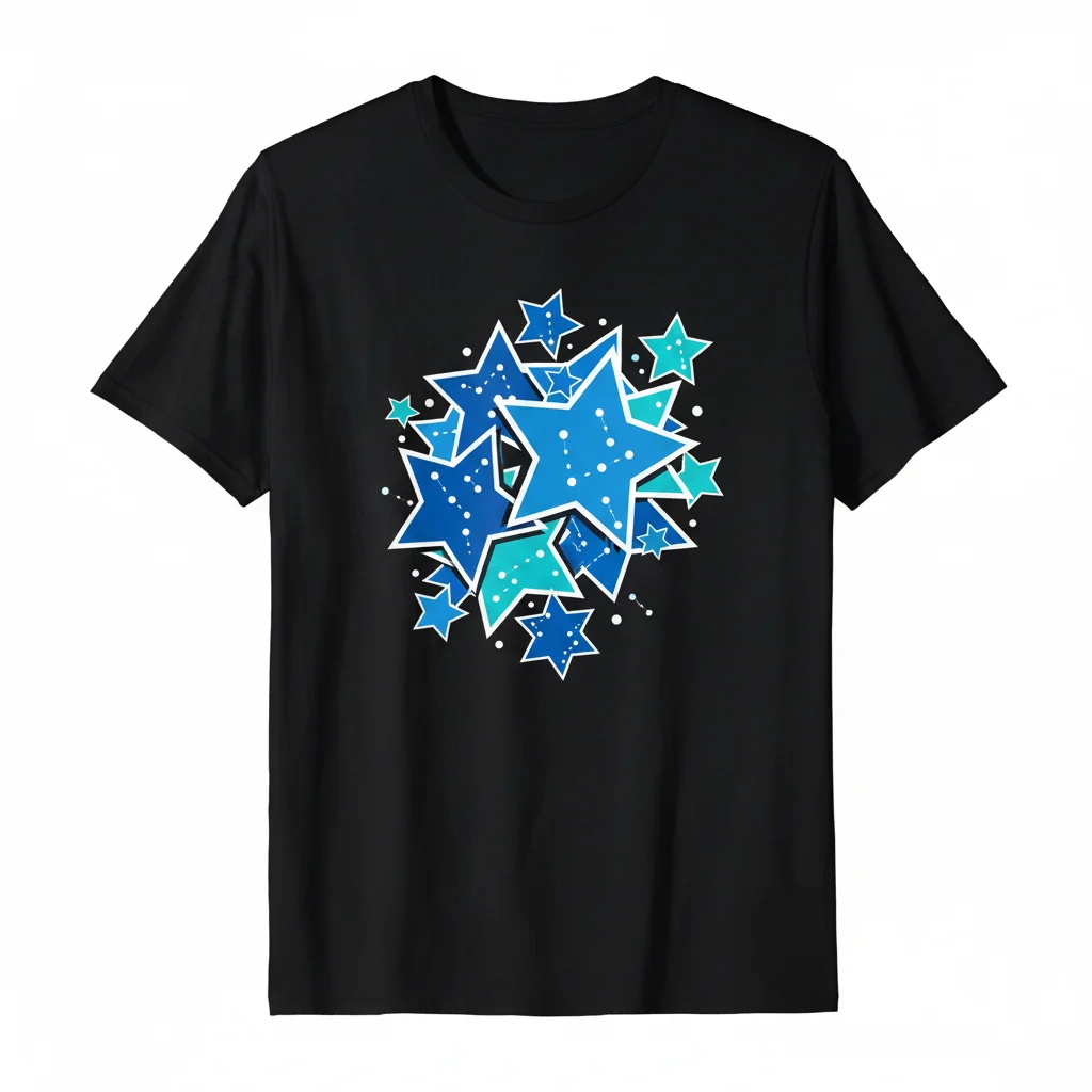 Blue Stars White Essential Unisex T-Shirt – Premium Soft Cotton Tee