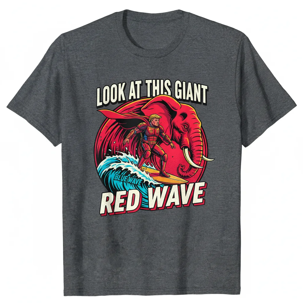 Blue Wave Trump Surfing – Premium Fade-Resistant Tee