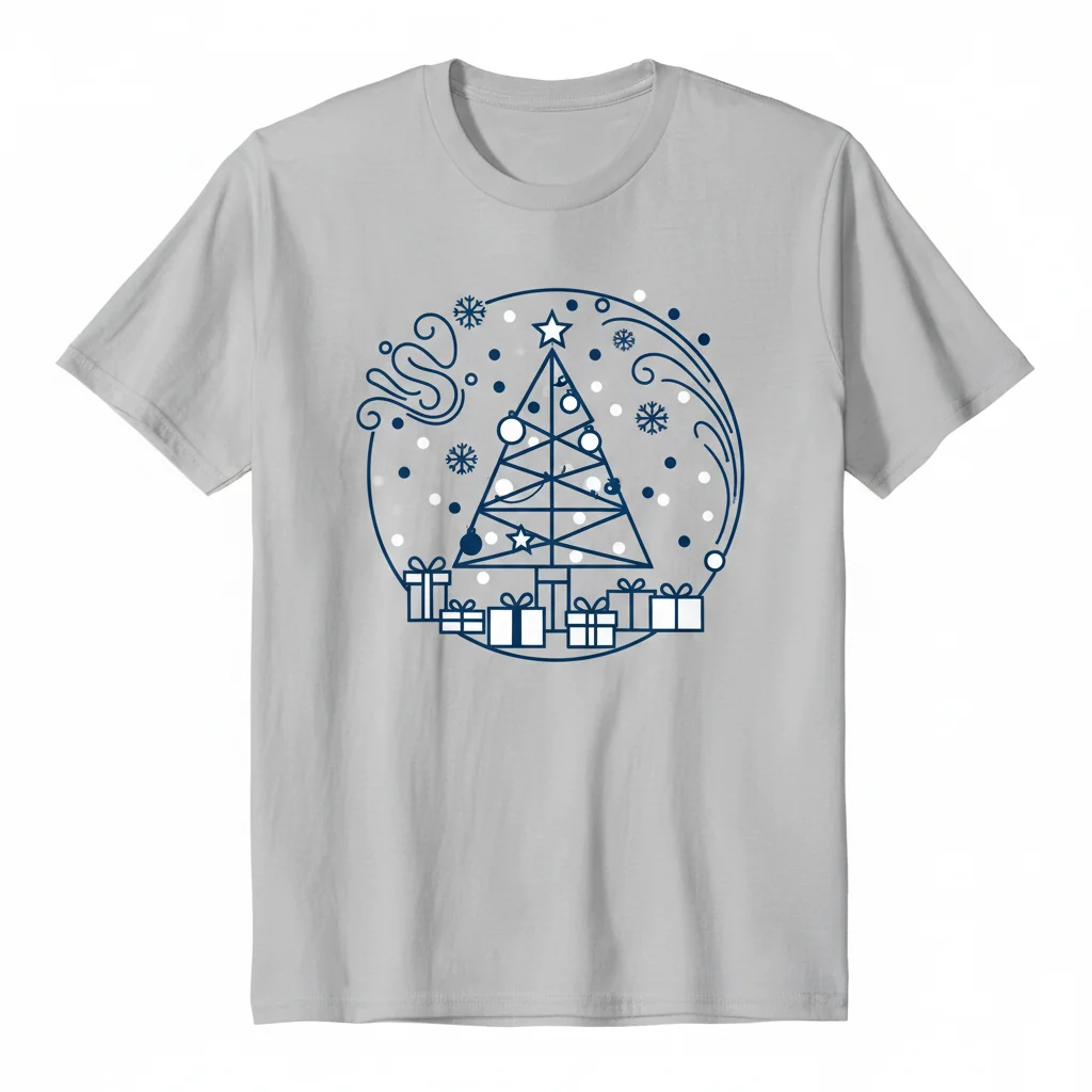 Blue & White Christmas Essential Tee – Chill Vibes Collection