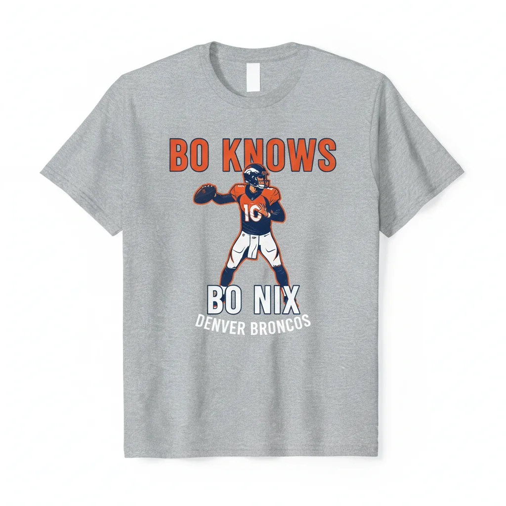 Bo Knows Bo Nix Denver Broncos Shirt | Durable & Fade-Resistant Fan Gear