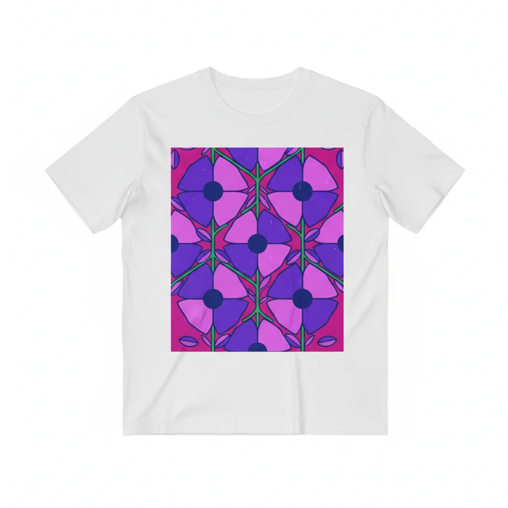 Boanic Pattern Purple Flowers Boxy T-Shirt – Botanical Bloom Tee