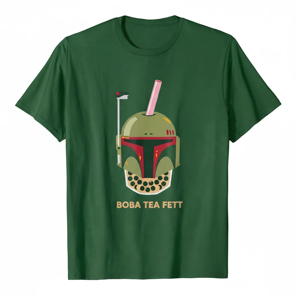 Boba Tea Fett T-Shirt - Unique Star Wars & Boba Tea Design