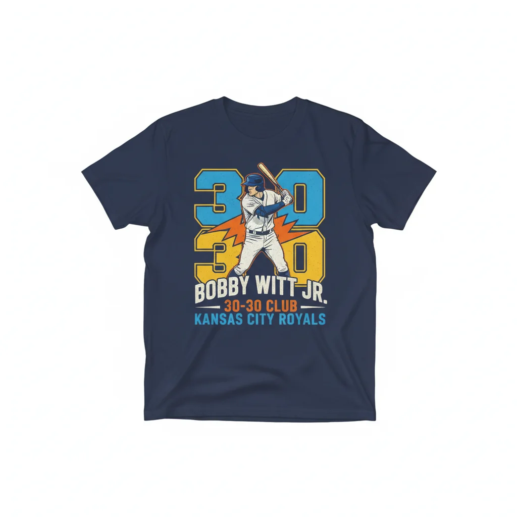 Bobby Witt Jr. Kansas City Royals 30-30 Seasons T-Shirt - Premium Cotton Fan Apparel