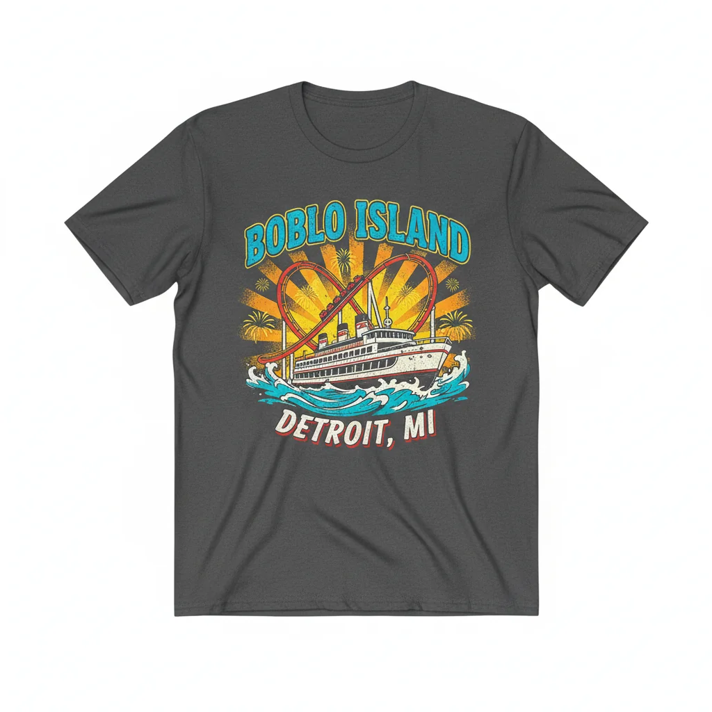 Boblo Island Detroit MI Vintage Distressed Essential T-Shirt - Michigan Souvenir Tee